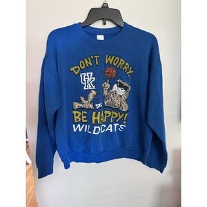 Vintage Kentucky Wildcats Pullover Dont‎ Worry Be Happy Made In USA Small